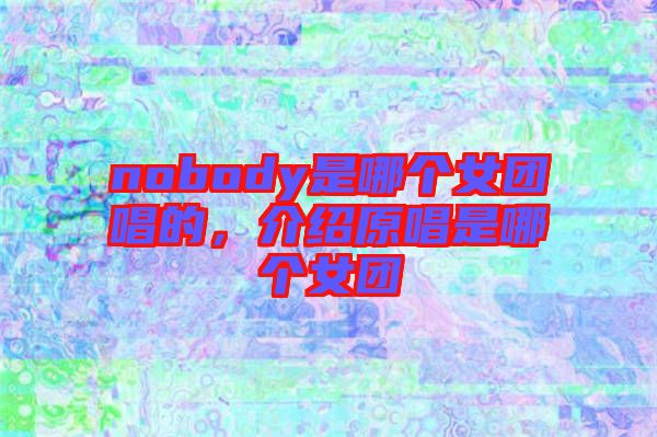 nobody是哪個(gè)女團(tuán)唱的，介紹原唱是哪個(gè)女團(tuán)