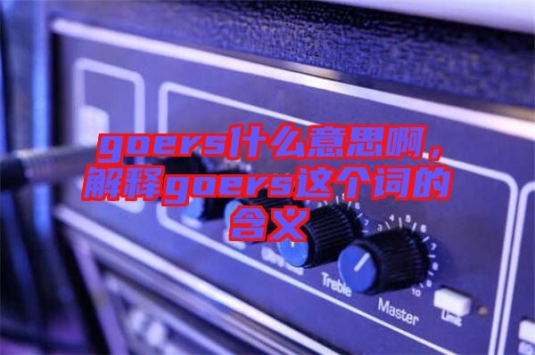 goers什么意思啊，解釋goers這個詞的含義