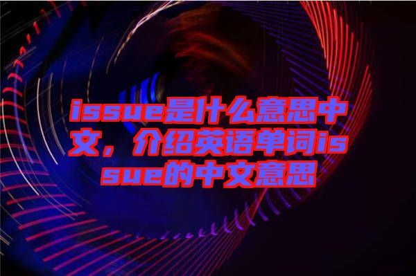 issue是什么意思中文，介紹英語單詞issue的中文意思