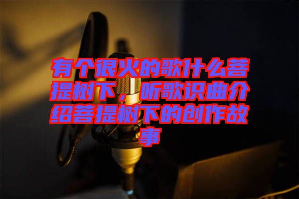 有個很火的歌什么菩提樹下，聽歌識曲介紹菩提樹下的創(chuàng)作故事