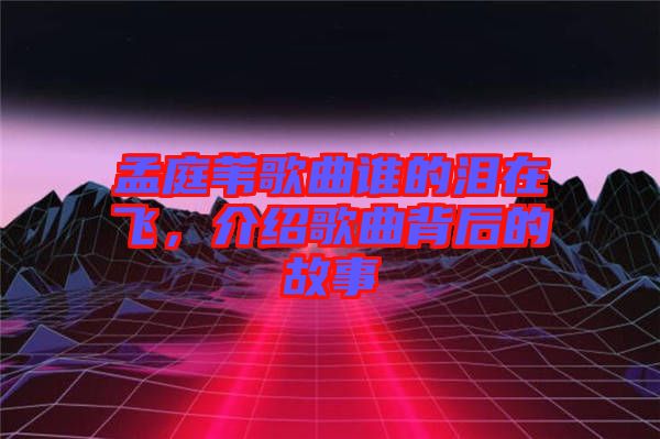 孟庭葦歌曲誰(shuí)的淚在飛，介紹歌曲背后的故事