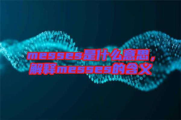 messes是什么意思，解釋messes的含義