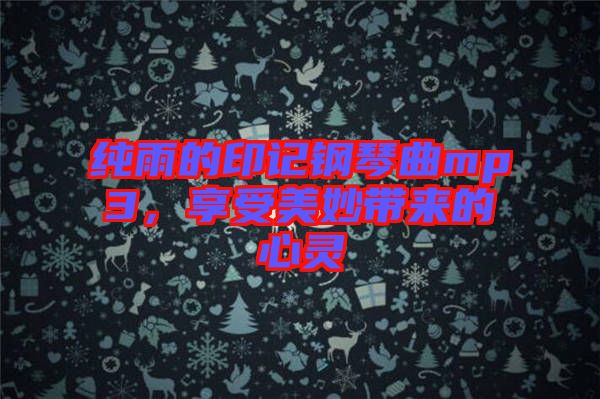 純雨的印記鋼琴曲mp3，享受美妙帶來的心靈