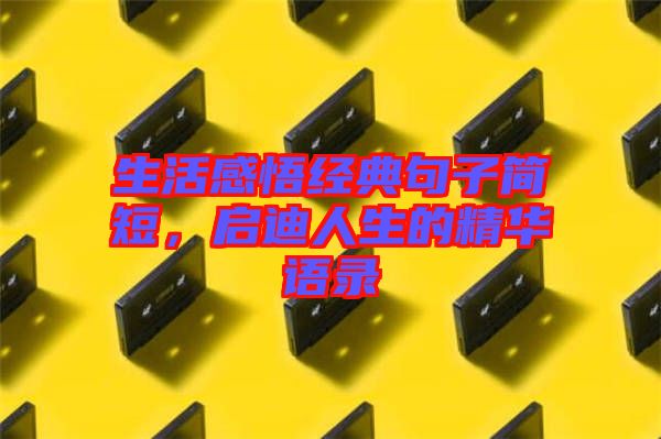生活感悟經典句子簡短，啟迪人生的精華語錄