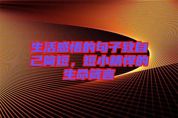生活感悟的句子致自己簡(jiǎn)短，短小精悍的生命箴言
