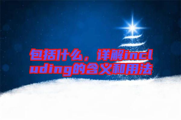 包括什么，詳解including的含義和用法