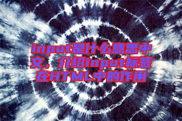 input是什么意思中文，介紹input標(biāo)簽在HTML中的作用