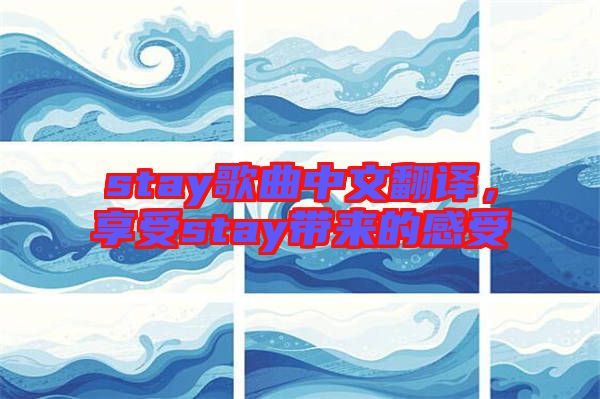 stay歌曲中文翻譯，享受stay帶來(lái)的感受