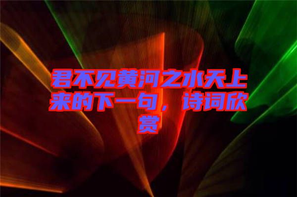 君不見黃河之水天上來的下一句，詩詞欣賞