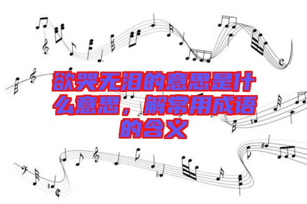 欲哭無淚的意思是什么意思，解常用成語的含義
