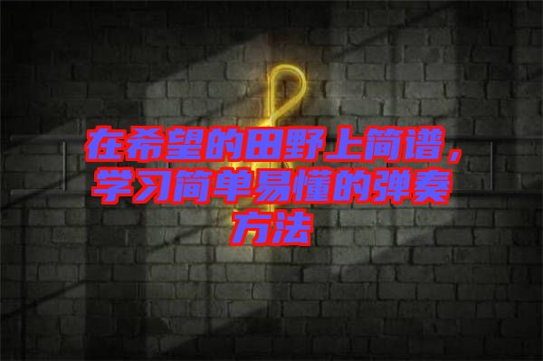 在希望的田野上簡譜，學(xué)習(xí)簡單易懂的彈奏方法