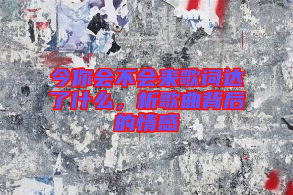 今你會(huì)不會(huì)來(lái)歌詞達(dá)了什么，析歌曲背后的情感