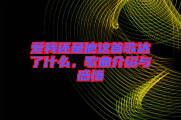 愛我還是他這首歌達(dá)了什么，歌曲介紹與感悟