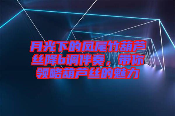 月光下的鳳尾竹葫蘆絲降b調(diào)伴奏，帶你領(lǐng)略葫蘆絲的魅力