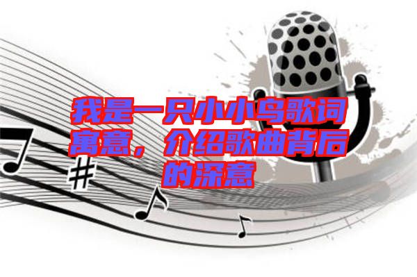 我是一只小小鳥歌詞寓意，介紹歌曲背后的深意