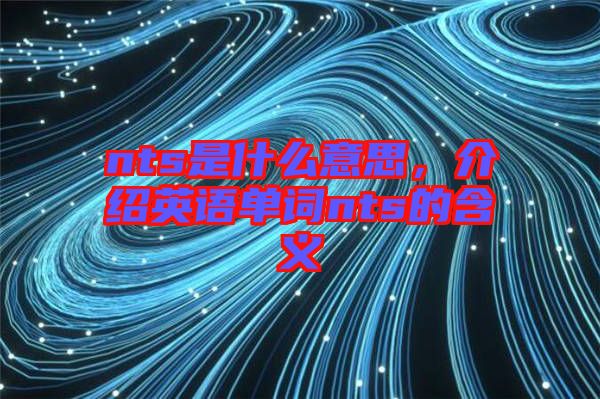 nts是什么意思，介紹英語單詞nts的含義