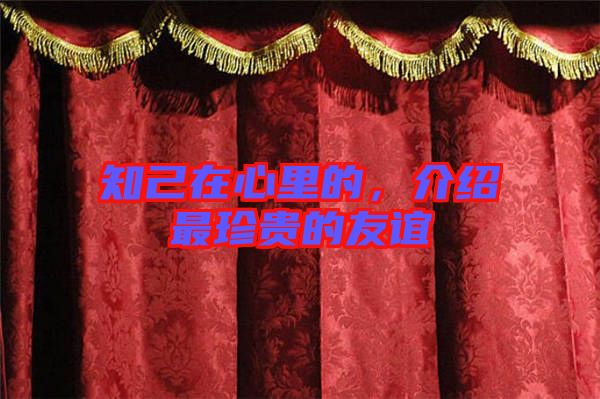 知己在心里的，介紹最珍貴的友誼