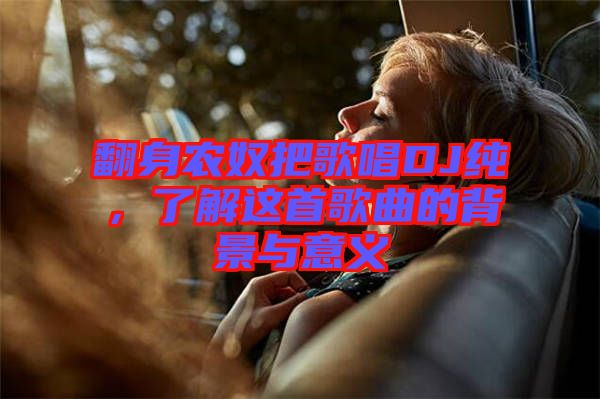 翻身農(nóng)奴把歌唱DJ純，了解這首歌曲的背景與意義