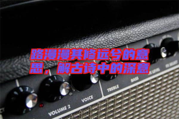 路漫漫其修遠(yuǎn)兮的意思，解古詩中的深意