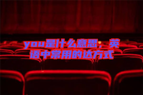 you是什么意思，英語中常用的達(dá)方式