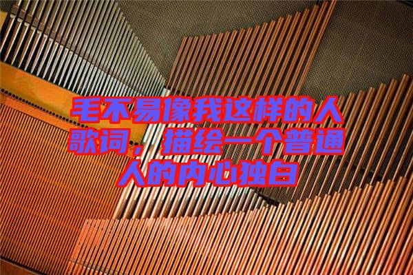 毛不易像我這樣的人歌詞，描繪一個普通人的內(nèi)心獨白