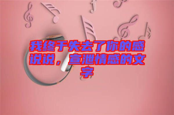 我終于失去了你的感說說，宣泄情感的文字