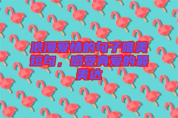浪漫愛情的句子唯美短句，感受真愛的最美達
