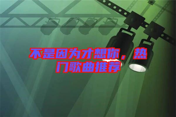 不是因為才想你，熱門歌曲推薦