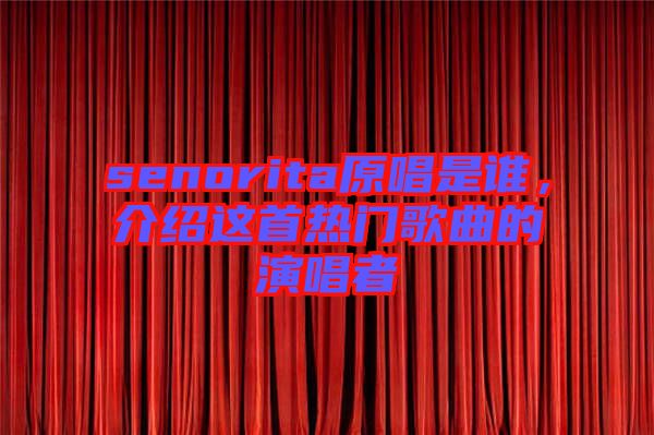 senorita原唱是誰，介紹這首熱門歌曲的演唱者