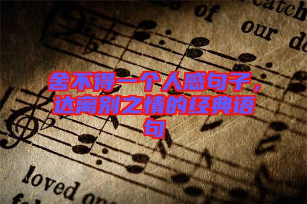 舍不得一個人感句子，達離別之情的經(jīng)典語句