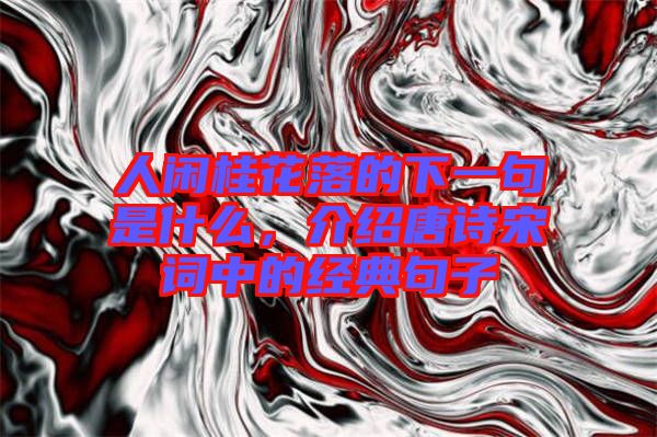 人閑桂花落的下一句是什么，介紹唐詩(shī)宋詞中的經(jīng)典句子