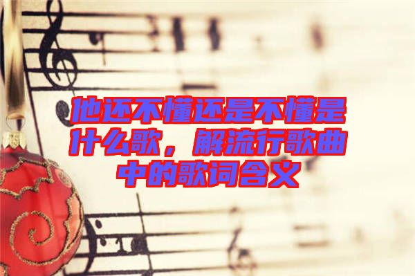 他還不懂還是不懂是什么歌，解流行歌曲中的歌詞含義