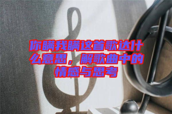 你瞞我瞞這首歌達什么意思，解歌曲中的情感與思考