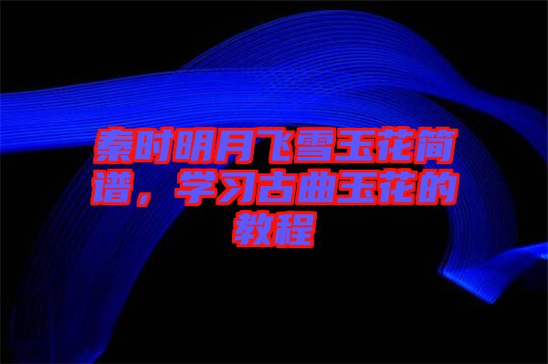 秦時(shí)明月飛雪玉花簡(jiǎn)譜，學(xué)習(xí)古曲玉花的教程