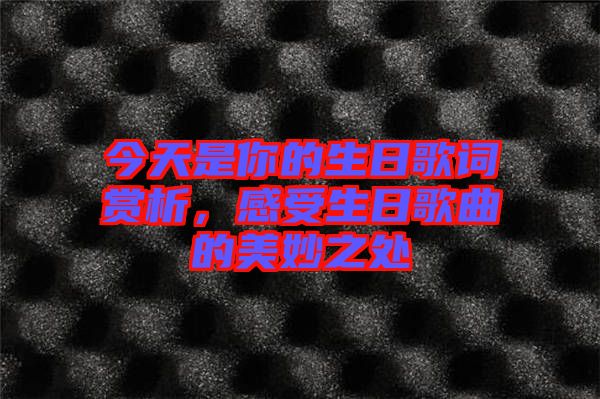 今天是你的生日歌詞賞析，感受生日歌曲的美妙之處