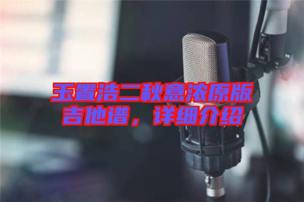 玉置浩二秋意濃原版吉他譜，詳細(xì)介紹