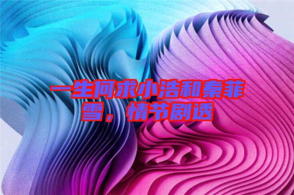 一生何求小浩和秦菲雪，情節(jié)劇透