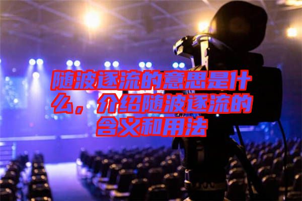 隨波逐流的意思是什么，介紹隨波逐流的含義和用法