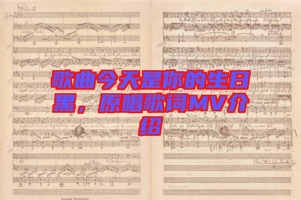 歌曲今天是你的生日黑，原唱歌詞MV介紹