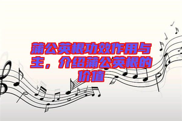 蒲公英根功效作用與主，介紹蒲公英根的價(jià)值