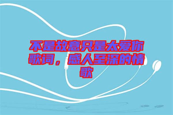 不是故意只是太愛你歌詞，感人至深的情歌
