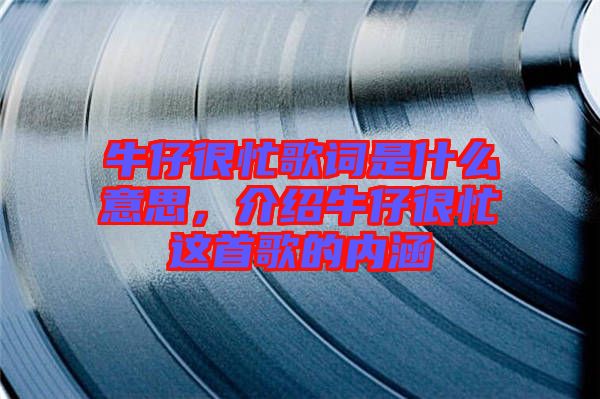 牛仔很忙歌詞是什么意思，介紹牛仔很忙這首歌的內(nèi)涵