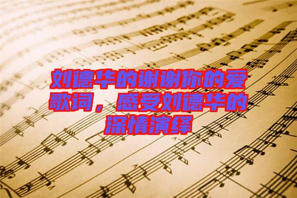 劉德華的謝謝你的愛(ài)歌詞，感受劉德華的深情演繹