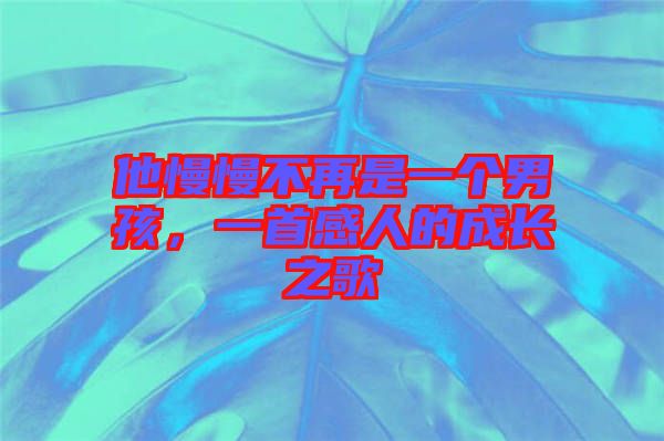 他慢慢不再是一個(gè)男孩，一首感人的成長(zhǎng)之歌