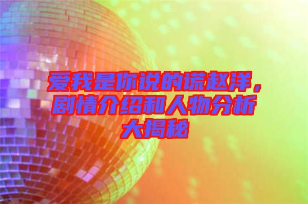 愛我是你說的謊趙洋，劇情介紹和人物分析大揭秘