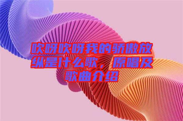 吹呀吹呀我的驕傲放縱是什么歌，原唱及歌曲介紹