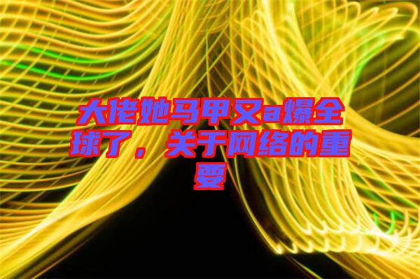 大佬她馬甲又a爆全球了，關(guān)于網(wǎng)絡(luò)的重要