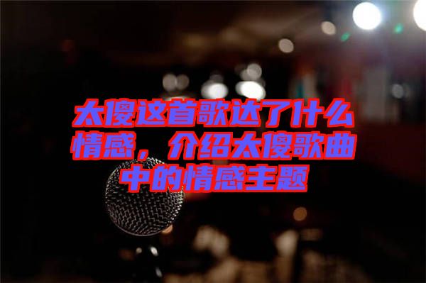 太傻這首歌達(dá)了什么情感，介紹太傻歌曲中的情感主題