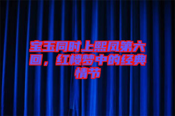 寶玉同時(shí)上熙鳳第六回，紅樓夢中的經(jīng)典情節(jié)