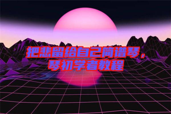 把悲留給自己簡(jiǎn)譜琴，琴初學(xué)者教程